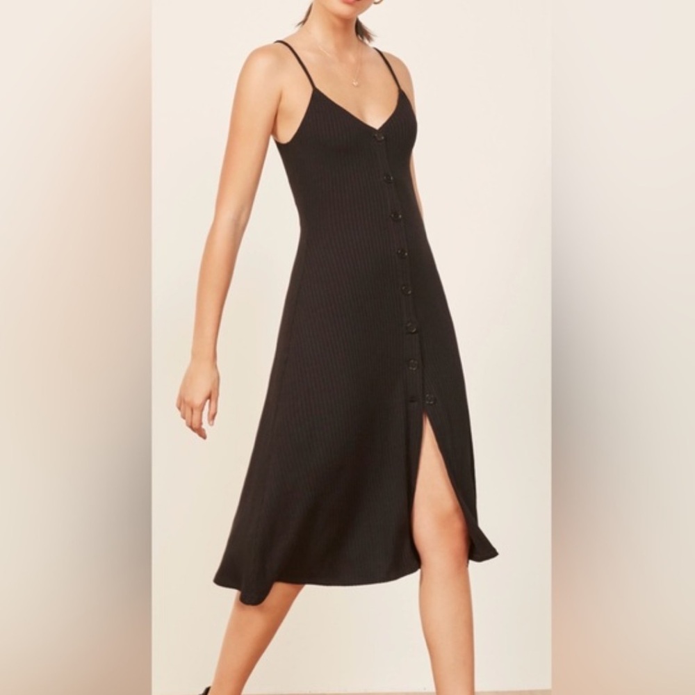 Reformation Casey A-Line Rib Knit Dress, XS